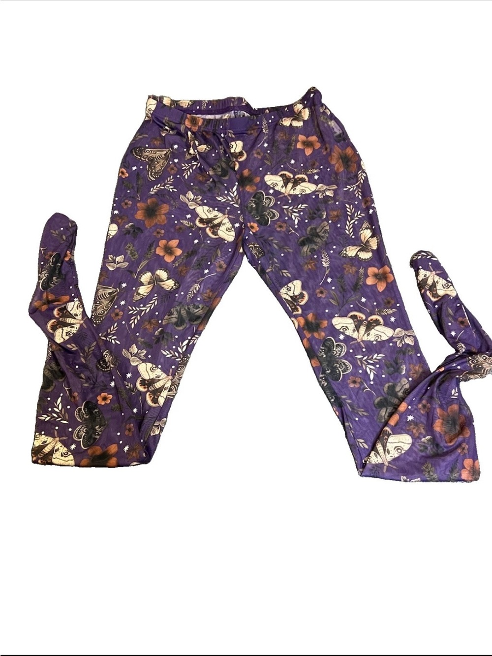 Butterfly Sheer Fairycore Purple Tights Whimsygoth 0XL Goth Grunge Mystical